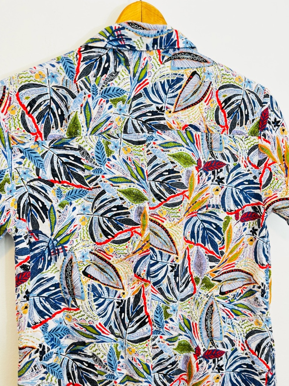 C&C California Linen Mini Shirt Dress Tropical Bold Button EUC Coastal Summer XS - Picture 7 of 10